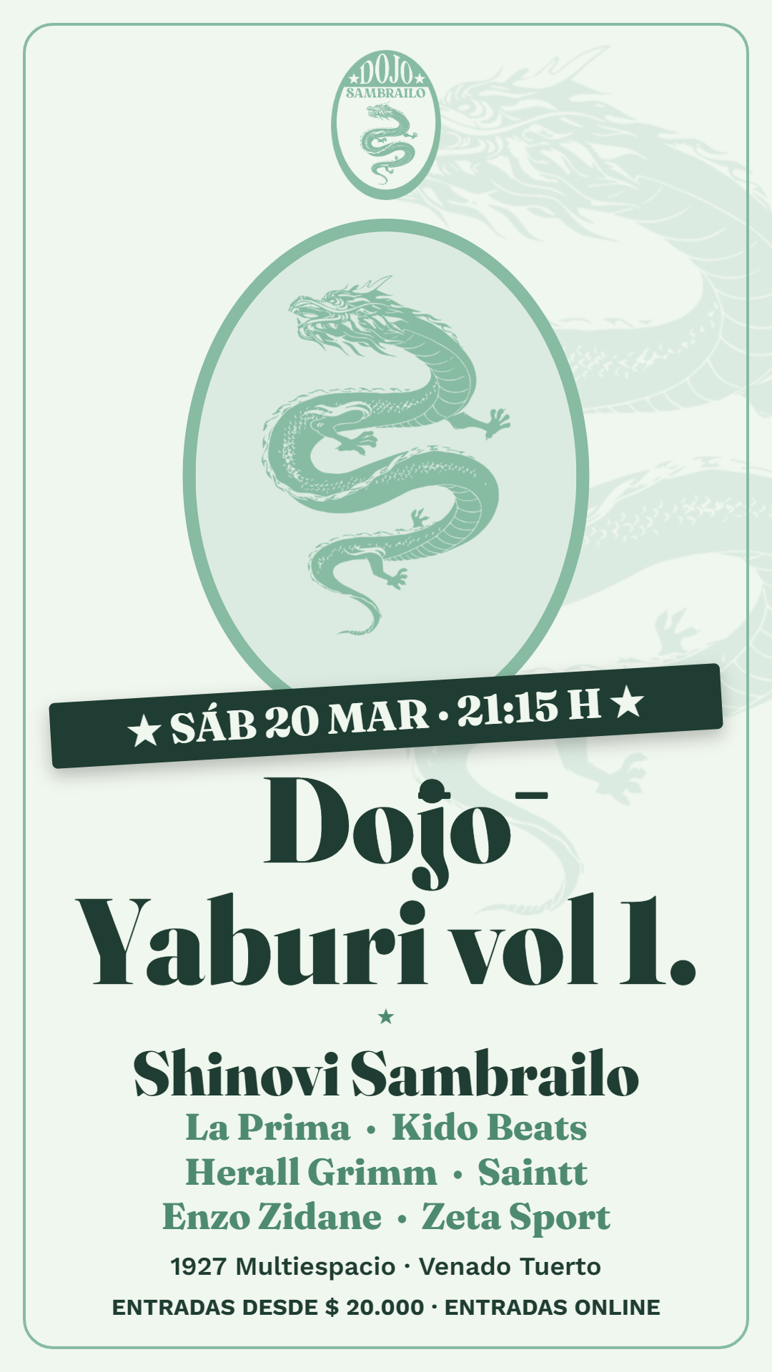 Flyer de Dōjō Yaburi vol 1.